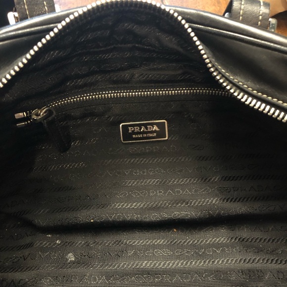 Vintage Black Prada, soft lambskin, leather satchel bag. - Picture 5 of 6